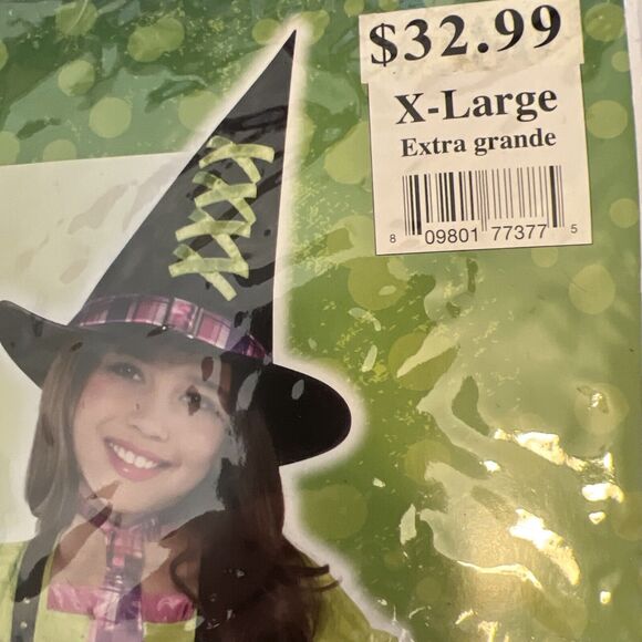Spellbound Witch Halloween Costume Child XL 12-14, 7 PCs: Dress, Hat, Socks, .. - Picture 2 of 15